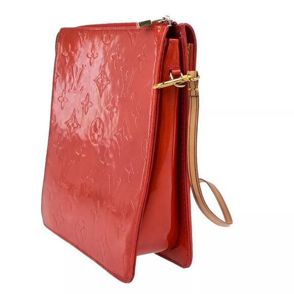 LOUIS VUITTON LV Motto Shoulder Bag Monogram Vernis Leather Red - Picture 10 of 16